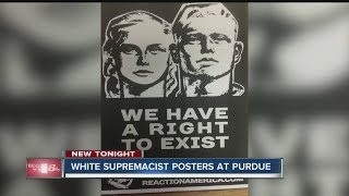 White supremacist posters found on Purdue University campus [upl. by Eybbob]