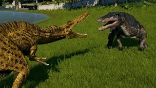 Jurassic World Evolution  Baryonyx vs Suchomimus 1080p 60FPS [upl. by Nalon]