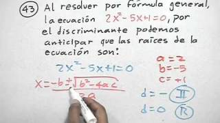 Discriminante de una ecuación cuadrática │ ejercicio 3 [upl. by Gamal]