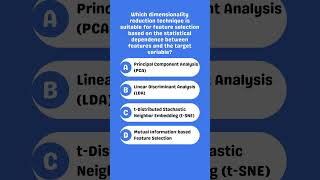 Which technique selects features based on statistical dependence [upl. by Kinom]