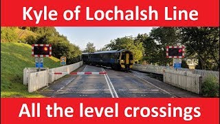 All the Level Crossings on the Kyle of Lochalsh Line [upl. by Nnylecoj]