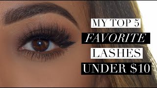 Top 5 favorite lashes UNDER 10  iheartnicke [upl. by Eustasius97]