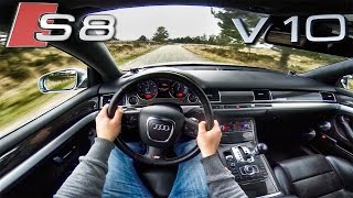 Audi S8 V10 POV Test Drive 52 FSi amp SOUND [upl. by Worrad]