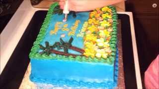 Decorating a LUAU HAWAII BUTTER CREAM CAKE Idea [upl. by Yniatirb]