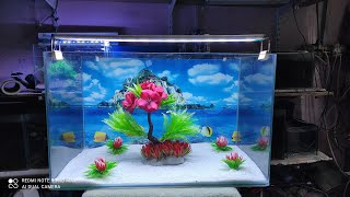 Fish Tank Decorations ideas💡with artificial Plant 🌱  Fish Tank Setup  60 litre fish tank setup [upl. by Eladal]