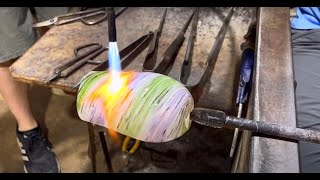 Glass Blowing Making a Stemless Wine Glass [upl. by Anilad560]