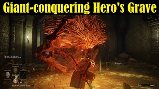 Giant Conquering Heros Grave boss location Elden Ring walkthrough [upl. by Aley478]