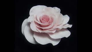 Rose Step by Step Tutorial  Large Pink Gumpaste Fondant Flowerpaste  How to Make [upl. by Eneroc]