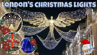 London Christmas Lights Tour  Oxford Street Selfridges Bond Street Regent Street 2022 Lights [upl. by Maitund581]