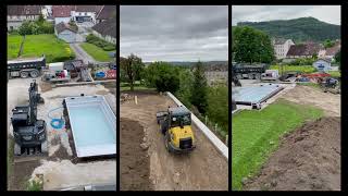 Projet Piscine Wide grise Mon de pra et Blocs Béton [upl. by Magill]