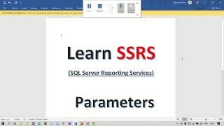 SSRS Report Using Stored Procedure [upl. by Deadman621]