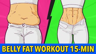 15Minute Standing Workout to Burn Belly Fat  Quick Home Exercise [upl. by Barrow]