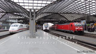 Bahnverkehr in Köln Hbf  Train traffic Cologne central station Germany [upl. by Aicila]