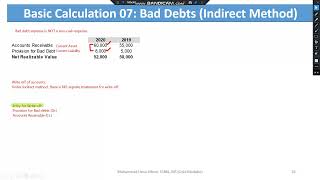 12 Treatment of Bad Debts in Indirect Method of Cash Flow [upl. by Azilanna519]