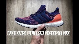 Adidas Ultra Boost 30 Mystic Ink Solar Orange  UNBOXING amp ON FEET  fashion shoes  2017  HD [upl. by Jackie]