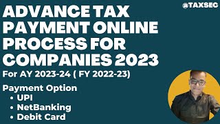 Advance Tax payment Online Process for company  How To Pay Advance Tax Online  E pay Advance Tax [upl. by Lira911]