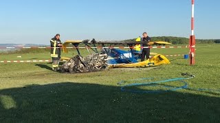 Flugzeug stürzt in Bad Gandersheim ab [upl. by Ellinad129]