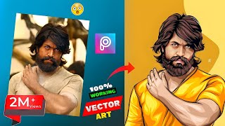 Picsart portrait Cartoon Photo Editing Tutorial🔥  portrait image editing vector art [upl. by Yddur]