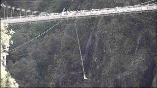 Spectacular bungee jump from Vemork bridge in Rjukan  Telemark  Norway [upl. by Idihc]