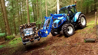 New Holland T4 Powerstar mit Stoll Frontlader Holzarbeiten T465 [upl. by Ahsenwahs]