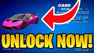 How to Unlock LAMBORGHINI HURACAN in Fortnite RIGHT NOW Lamborghini Huracan STO In Rocket Racing [upl. by Jallier492]