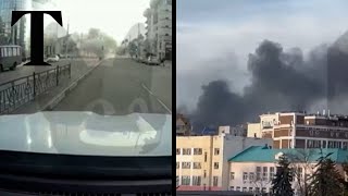 Moment Ukrainian shelling hits Russias Belgorod [upl. by Zeba]