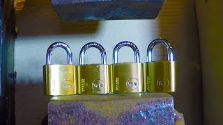 Hydraulic Press  4 Padlocks HotCold comparision [upl. by Ferdie624]