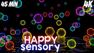 Happy Sensory Music Neon Bouncing Visuals Have a Great Day [upl. by Settera]