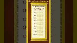 Was bist du im Chinesischen Sternzeichen Die Ratte [upl. by Abigael]