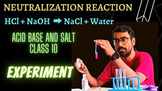 Neutralization reaction EXPERIMENT  HCl  NaOH 🔥 Class 10 Chemistry [upl. by Adnauqahs]