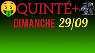 PRONOSTIC PMU QUINTE DU JOUR DIMANCHE 29 SEPTEMBRE 2024 [upl. by Nerte]