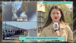 Stirile Kanal D  EXPLOZIE LA RAFINARIA PETROMIDIA  Editie de pranz [upl. by Nevin145]