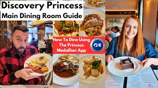 Discovery Princess MDR Guide amp Review  Breakfast Lunch amp Dinner amp How To Use The APP To Dine [upl. by Naillimixam]