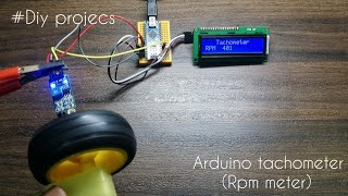 How to make TachometerRPM Meter using arduino  ir tachometer  i2c lcd [upl. by Jablon]