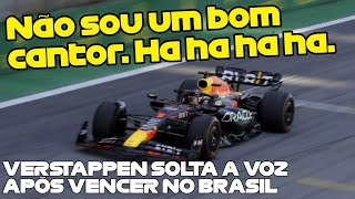 VERSTAPPEN CANTANDO NO RÁDIO APÓS VENCER O GP BRASIL DE 2023 legendado [upl. by Atilal]