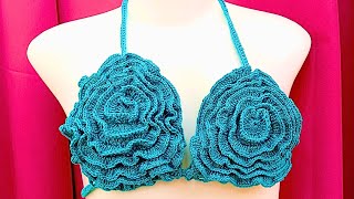 Passo a Passo Completo Biquíni de Crochê em Forma de Flor 🌺👙🧶 [upl. by Nichol592]