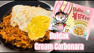 Buldak Cream Carbonara  Buldak Cream Carbonara Ramen  Korean Ramen  Korean Noodles  Food Vlog [upl. by Airetnahs882]