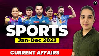 Sports Current Affairs 2023 Jan to Dec23 Updated List  Important Sports News  Parcham Classes [upl. by Arhat428]