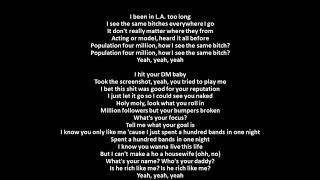 Same Bitches Post Malone ft YG and G Eazy Lyrics [upl. by Lubow]