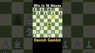 DANISH GAMBIT  WIN IN 16 moves  chess gothamchess hikaru danishgambit trending [upl. by Oer]