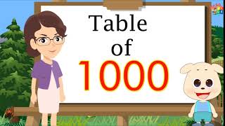 Table of 1000  Multiplication Table of Thousand  1000 ka Table  Confidence Booster Tables [upl. by Andreas]