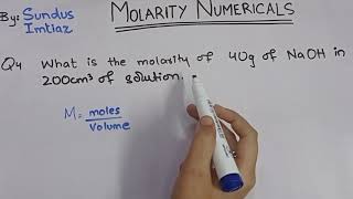 Molarity Numericals  Easy Method [upl. by Aitenev29]