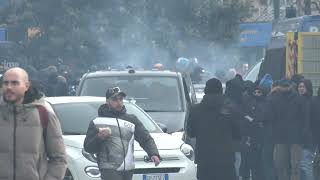 TorinoNapoli LIVE ultras napoletani arrivano in corteo 🙌🔥 [upl. by Ibrek]