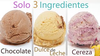 HELADO casero con 3 INGREDIENTES y de 3 SABORES en 5 MINUTOS y sin máquina🍧😍🍨 Receta  597 [upl. by Sedecram]