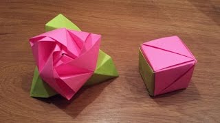 How To Make an Origami Magic Rose Cube Valerie Vann [upl. by Ycnahc]