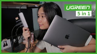 Macbook พอร์ตน้อยนักใช่มั้ย ใช้สายพ่วงสิ UGREEN USB C 5 in 1 [upl. by Renado]