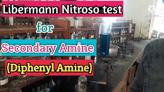 Libermann Nitroso test for Secondary Amines  Test for Diphenylamine [upl. by Boehike194]