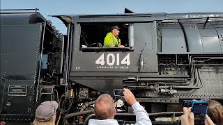 Union Pacific Big Boy 4014 whistle demonstration at Rochelle Illinois on September 8 2024 [upl. by Knowlton]