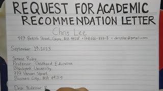 How To Write Request for Recommendation Letter for Academic Step by Step  Writing Practices [upl. by Maureene260]