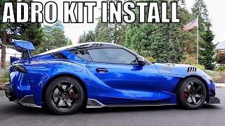 Installing ADRO Carbon Fiber Side Skirts amp Diffuser on My Toyota Supra [upl. by Sirtemed]